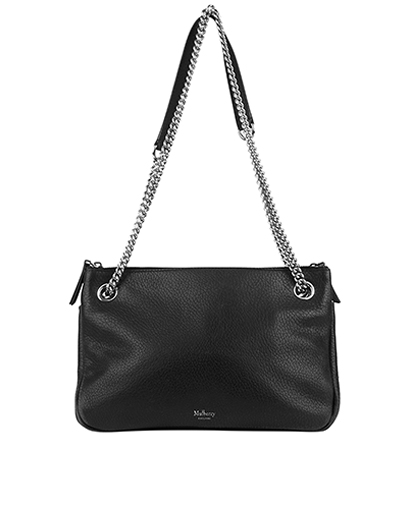 Mulberry Winsley Shoulder Bag, &pound;120, Handbags, Black, Leather, Front view